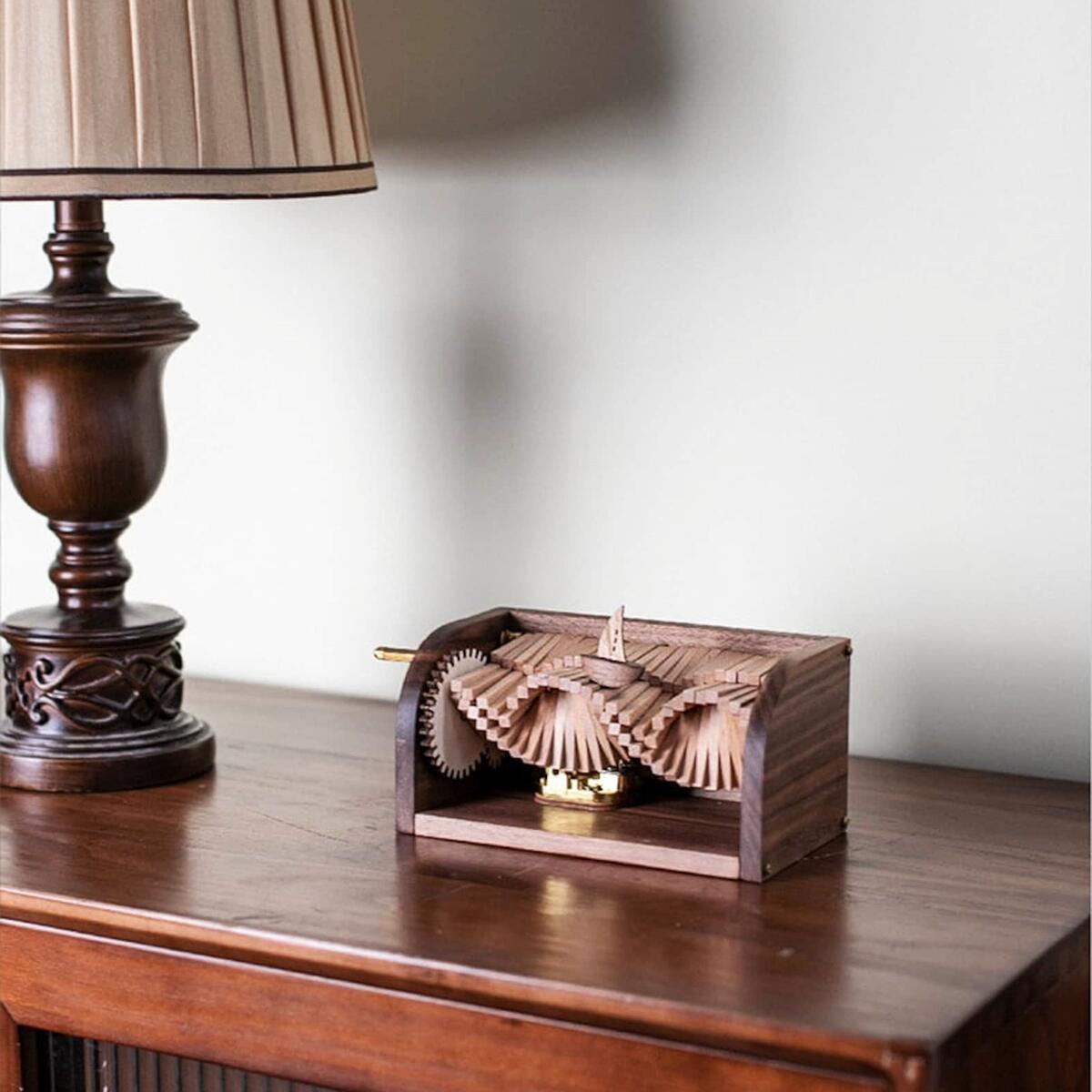 Wooden Sailing Boat Wave Music Box