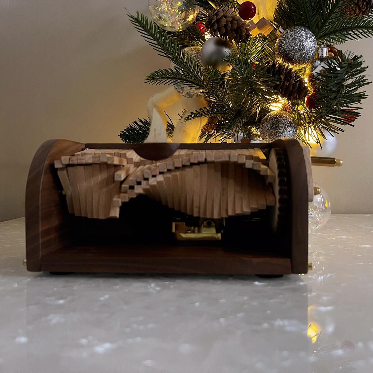 Wooden Sailing Boat Wave Music Box