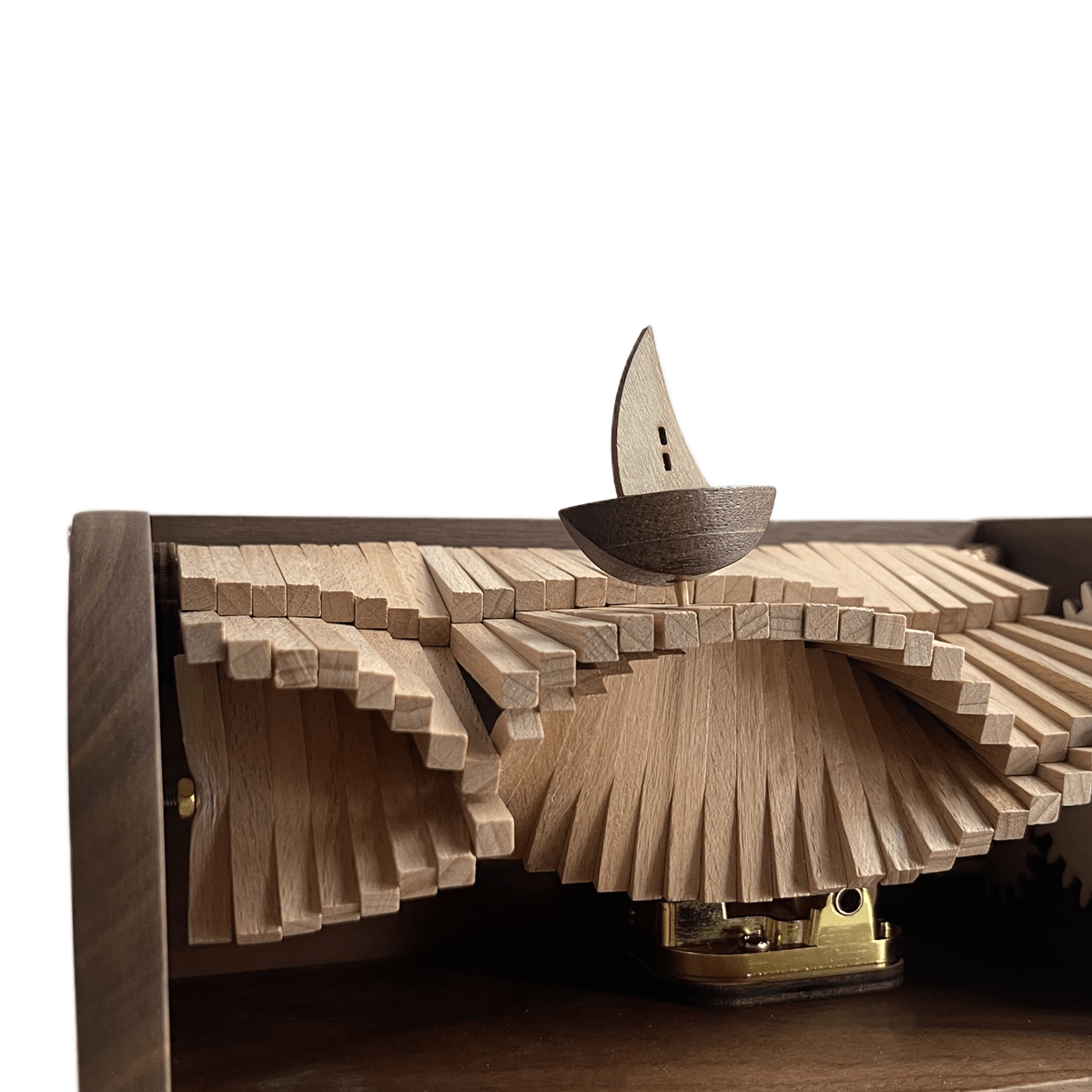 Wooden Sailing Boat Wave Music Box