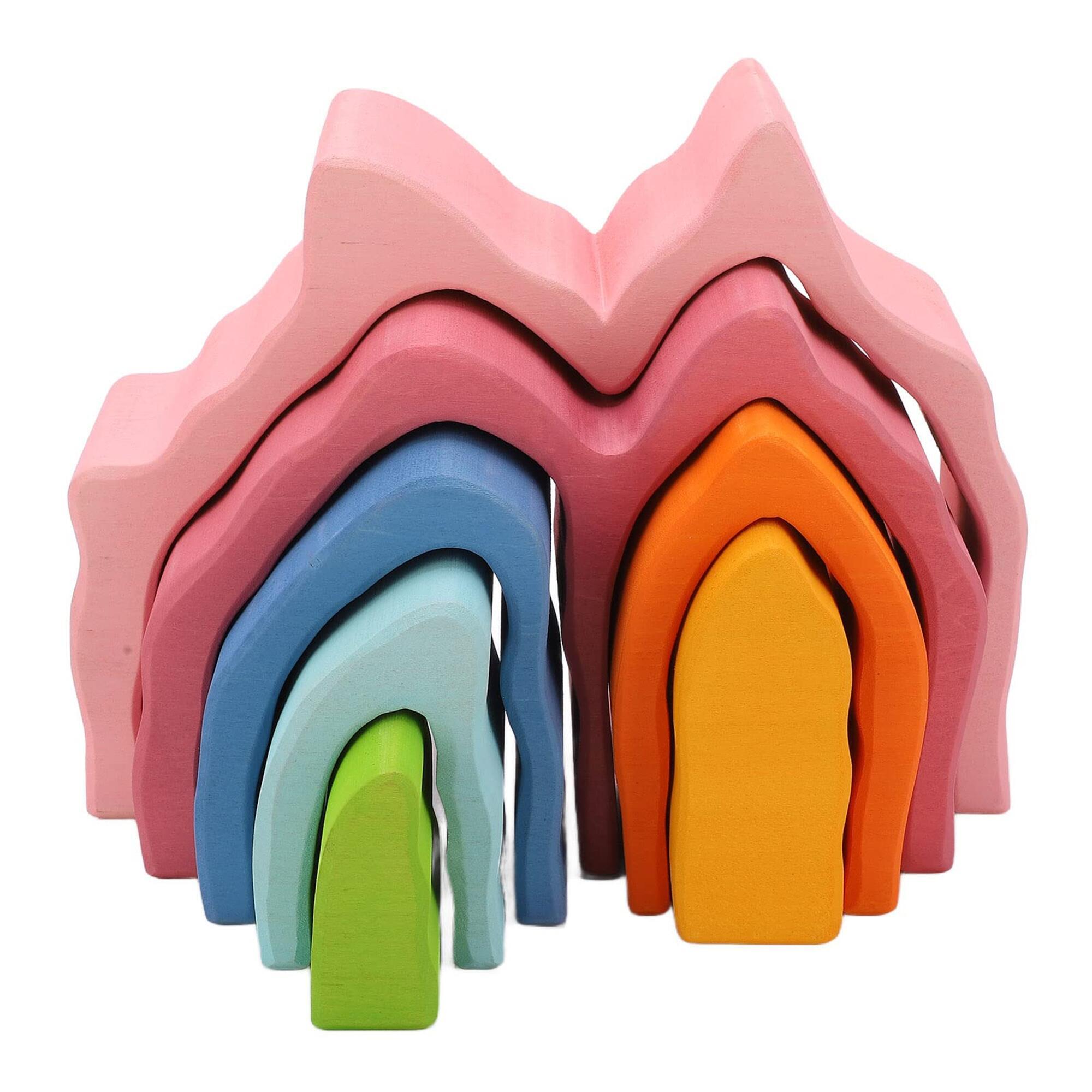Coral Wooden Stacking Toy
