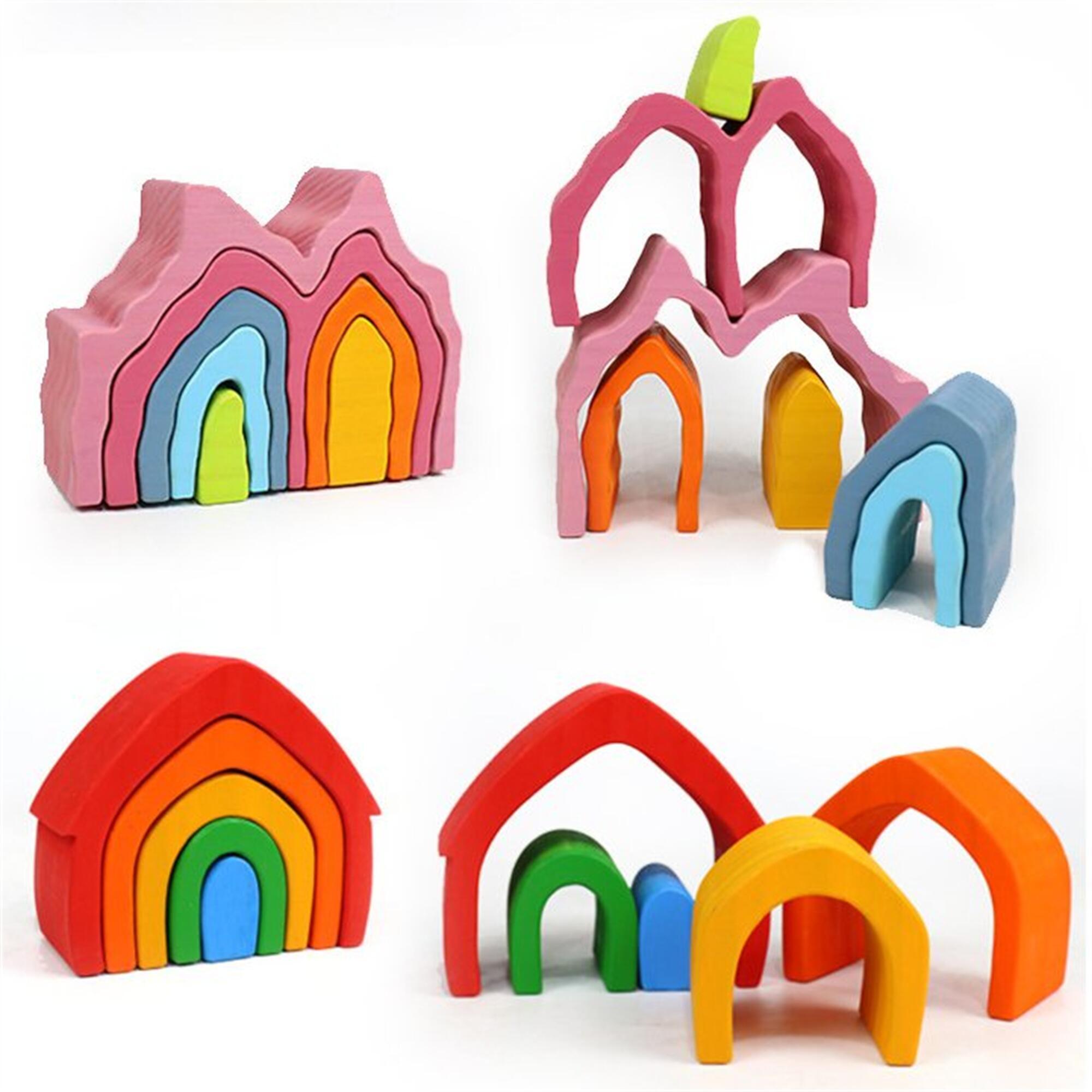 Coral Wooden Stacking Toy