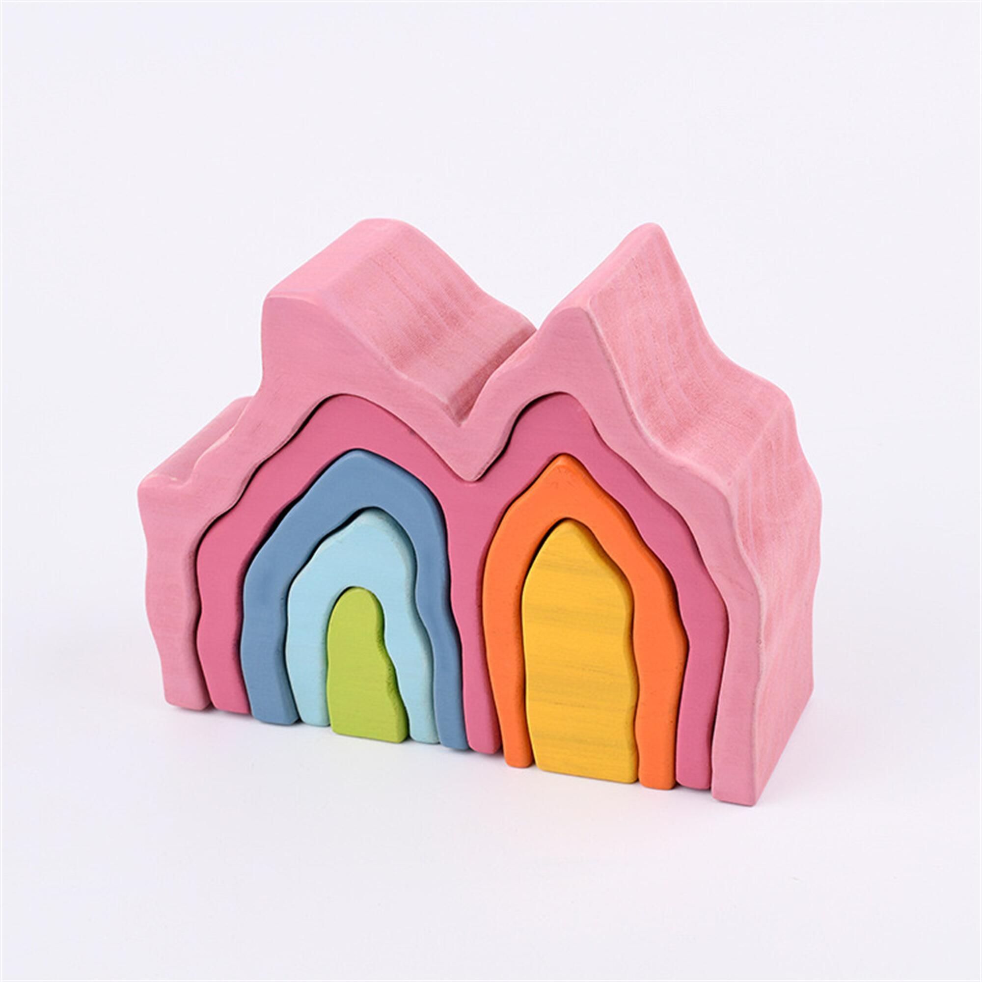 Coral Wooden Stacking Toy