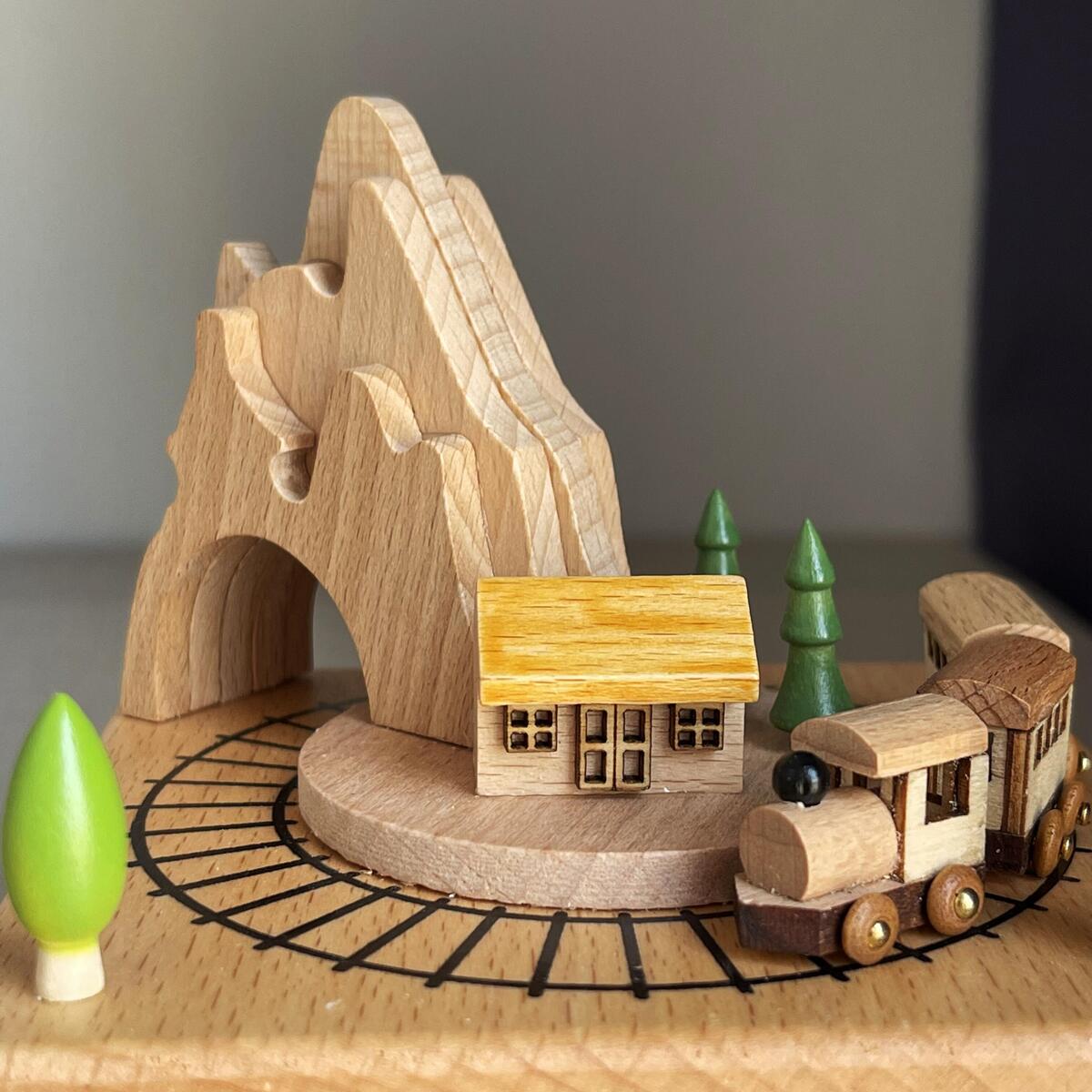 Mountain House with a Train in Motion (Melody Spirited Away)