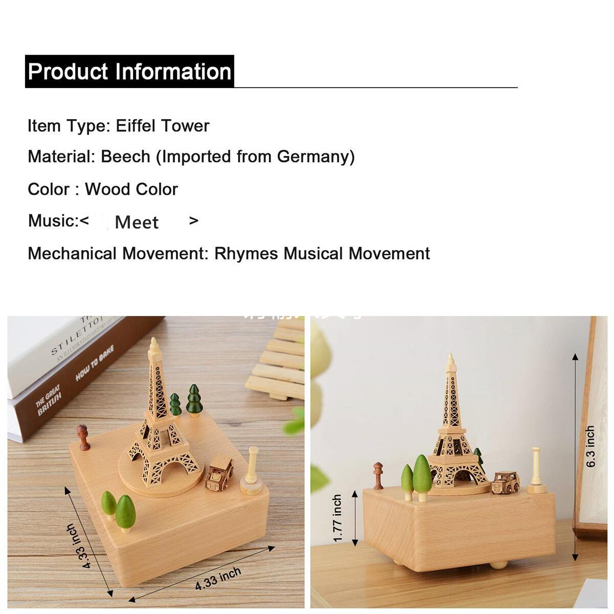 Paris Eiffel Tower Music Box (Melody: Meet)