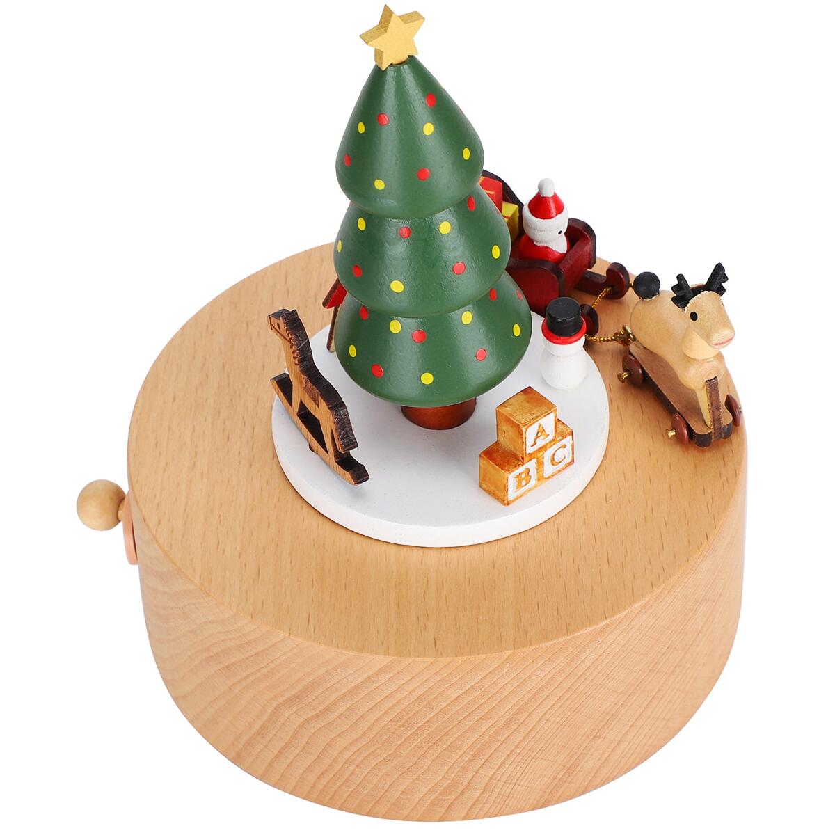 Christmas Tree & Reindeer Sleigh Music Box (Melody: We Wish You a Merry Christmas)