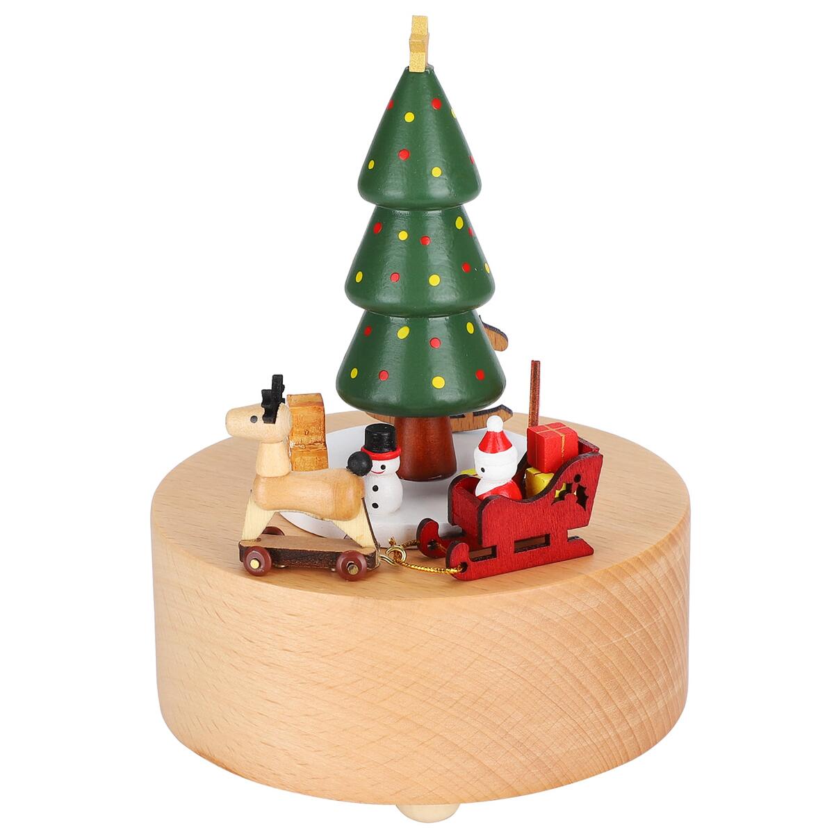 Christmas Tree & Reindeer Sleigh Music Box (Melody: We Wish You a Merry Christmas)