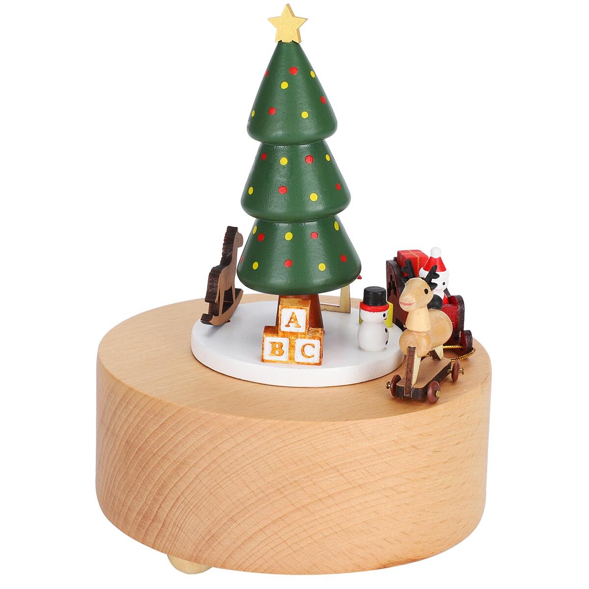Christmas Tree & Reindeer Sleigh Music Box (Melody: We Wish You a Merry Christmas)
