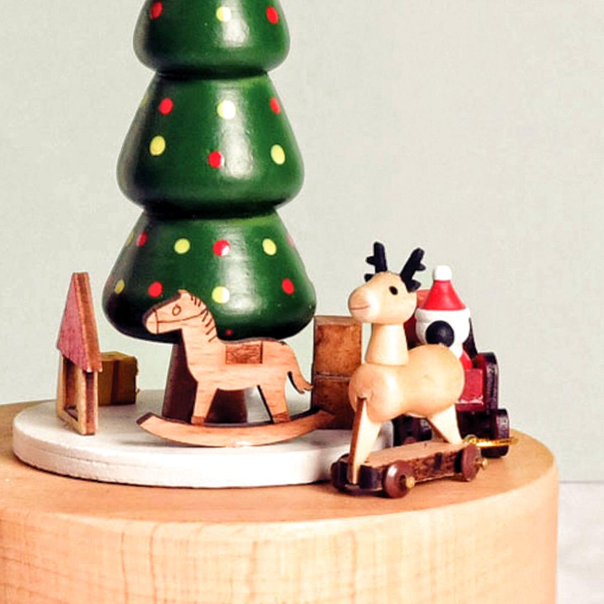 Christmas Tree & Reindeer Sleigh Music Box (Melody: We Wish You a Merry Christmas)