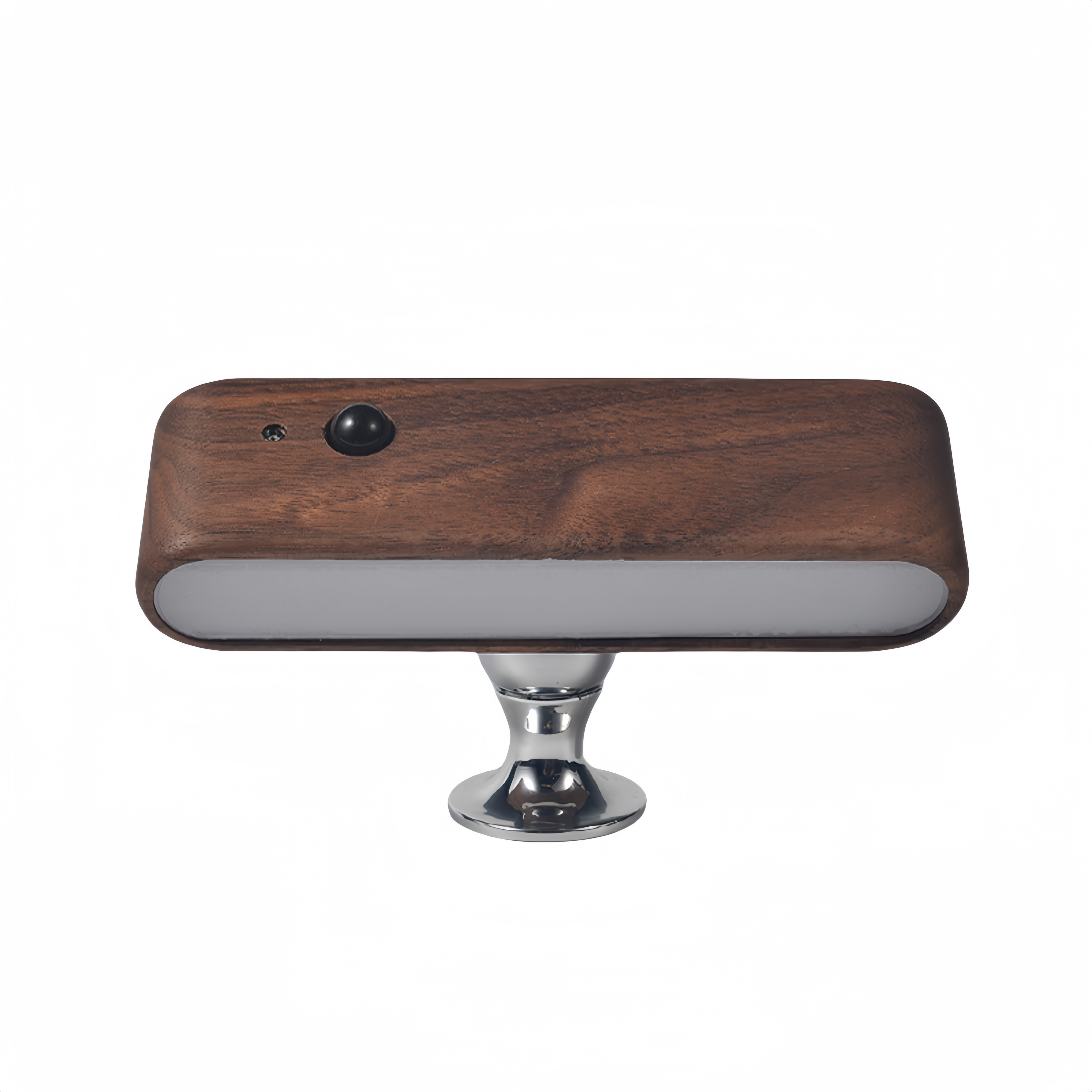 Wall-mounted, hole-free walnut solid wood small vase and motion sensor light
