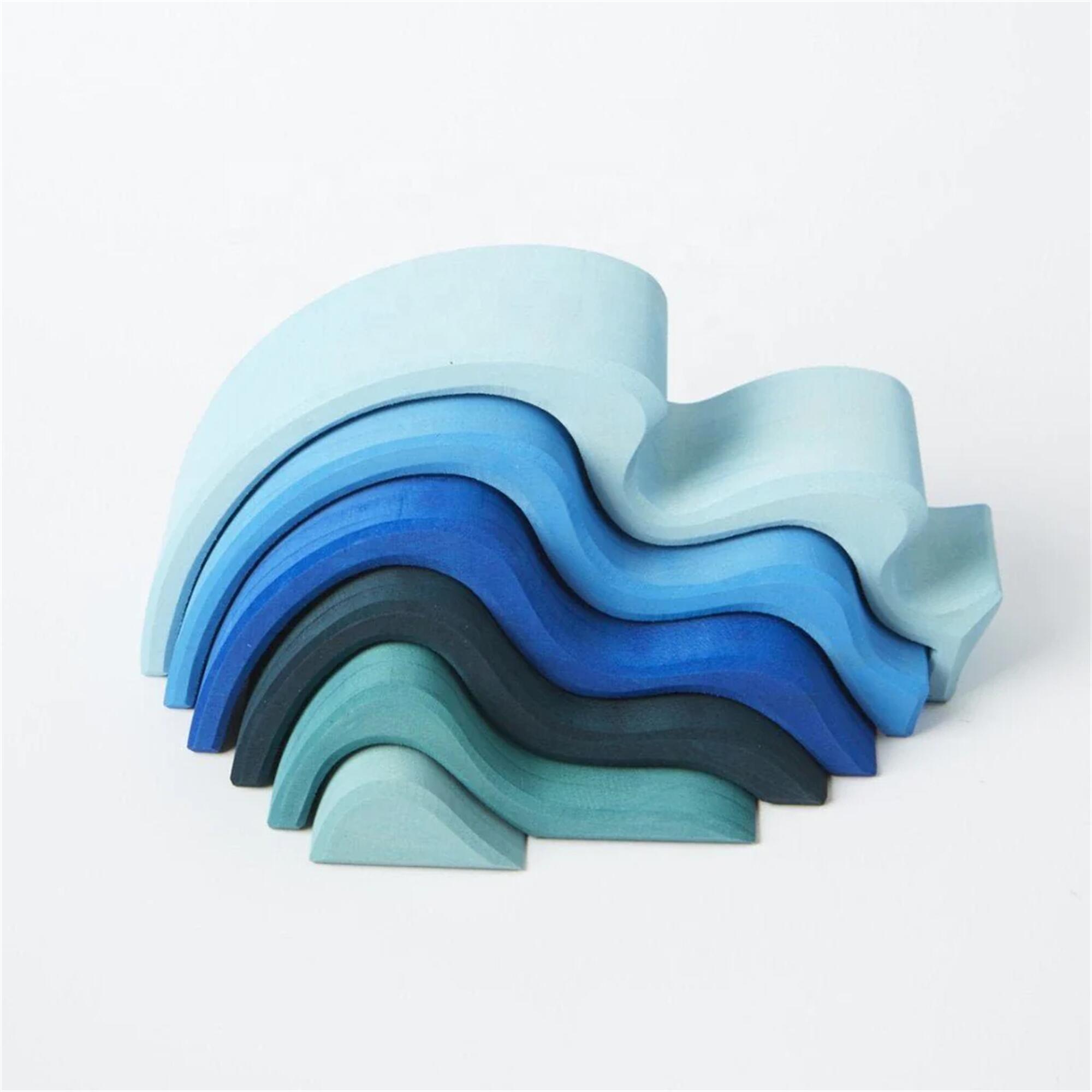 Water Wave Elements Wooden Stacker
