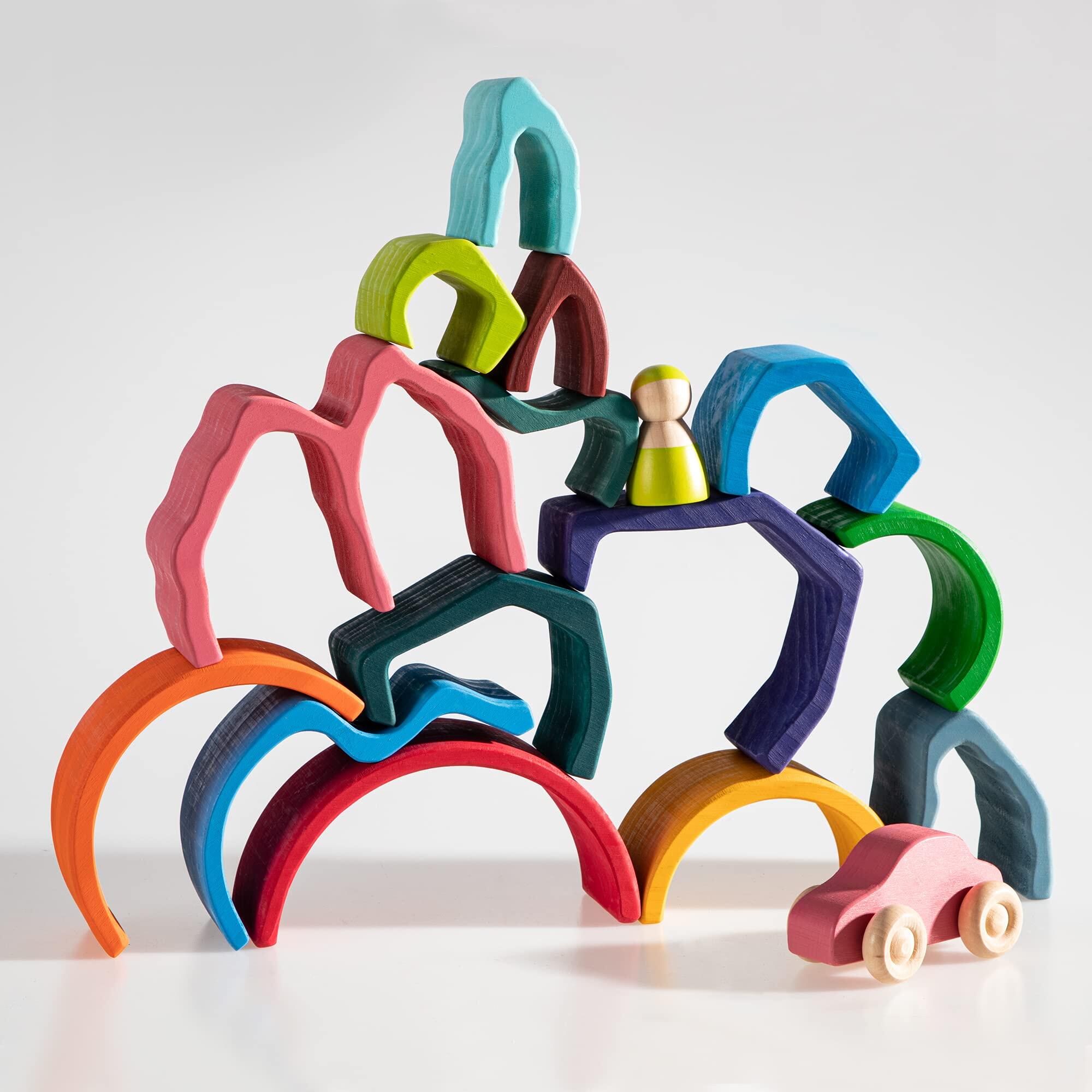 Water Wave Elements Wooden Stacker
