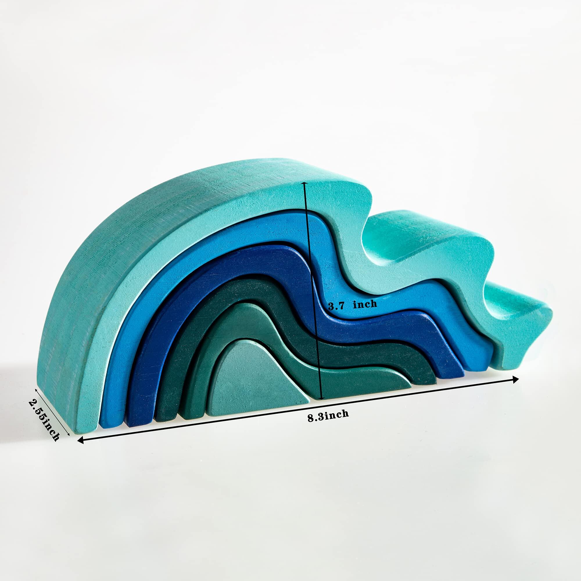 Water Wave Elements Wooden Stacker