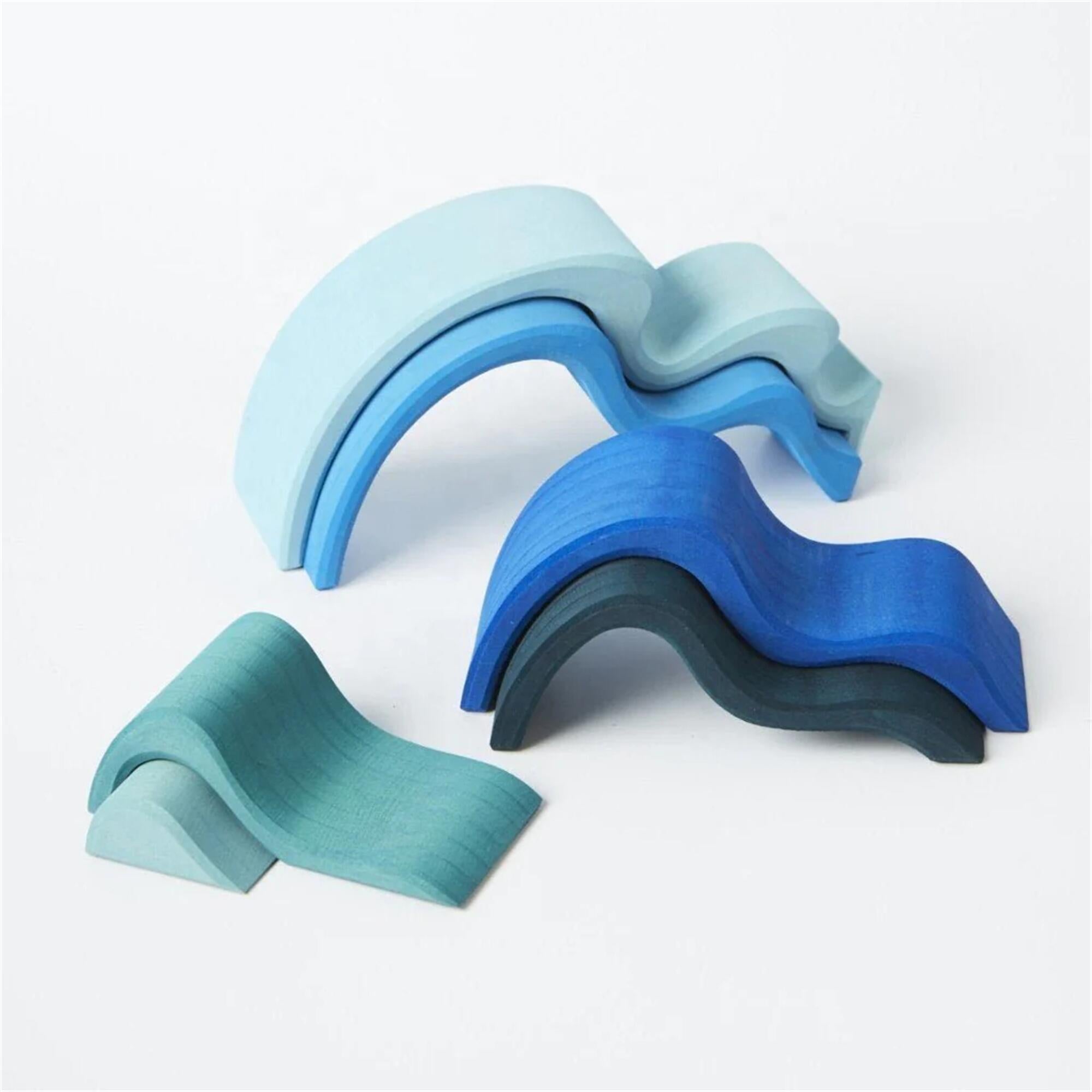 Water Wave Elements Wooden Stacker