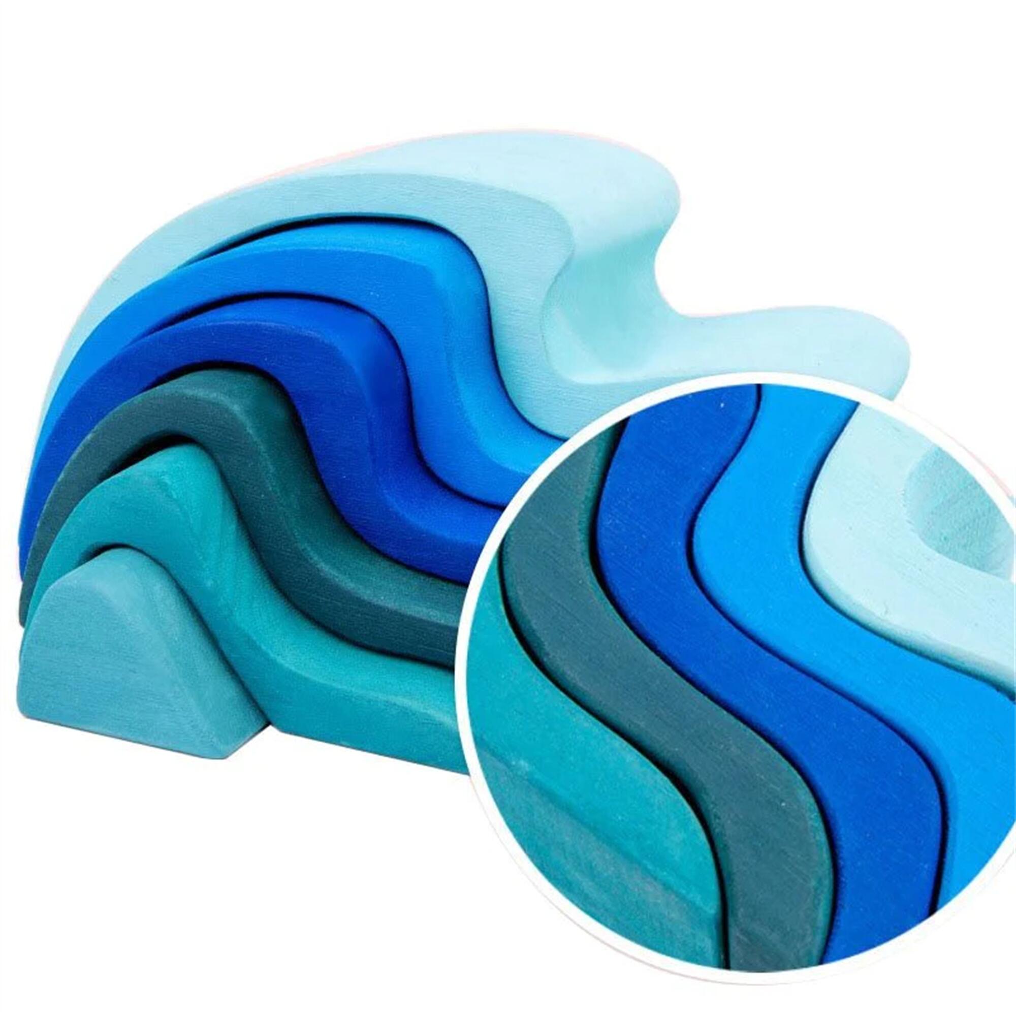 Water Wave Elements Wooden Stacker