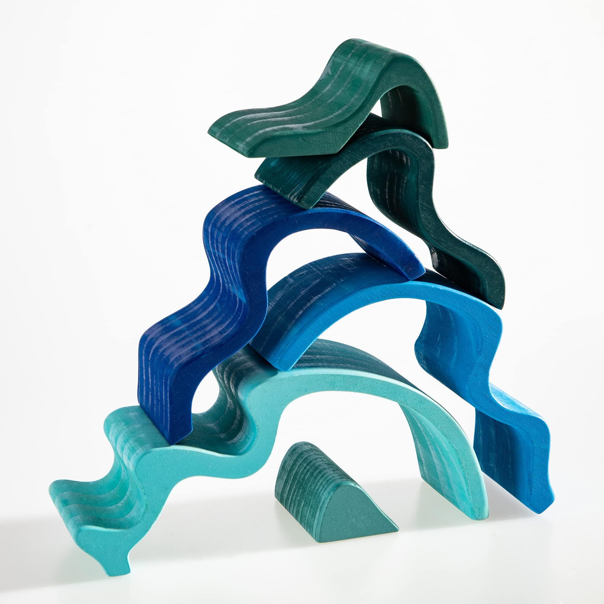 Water Wave Elements Wooden Stacker