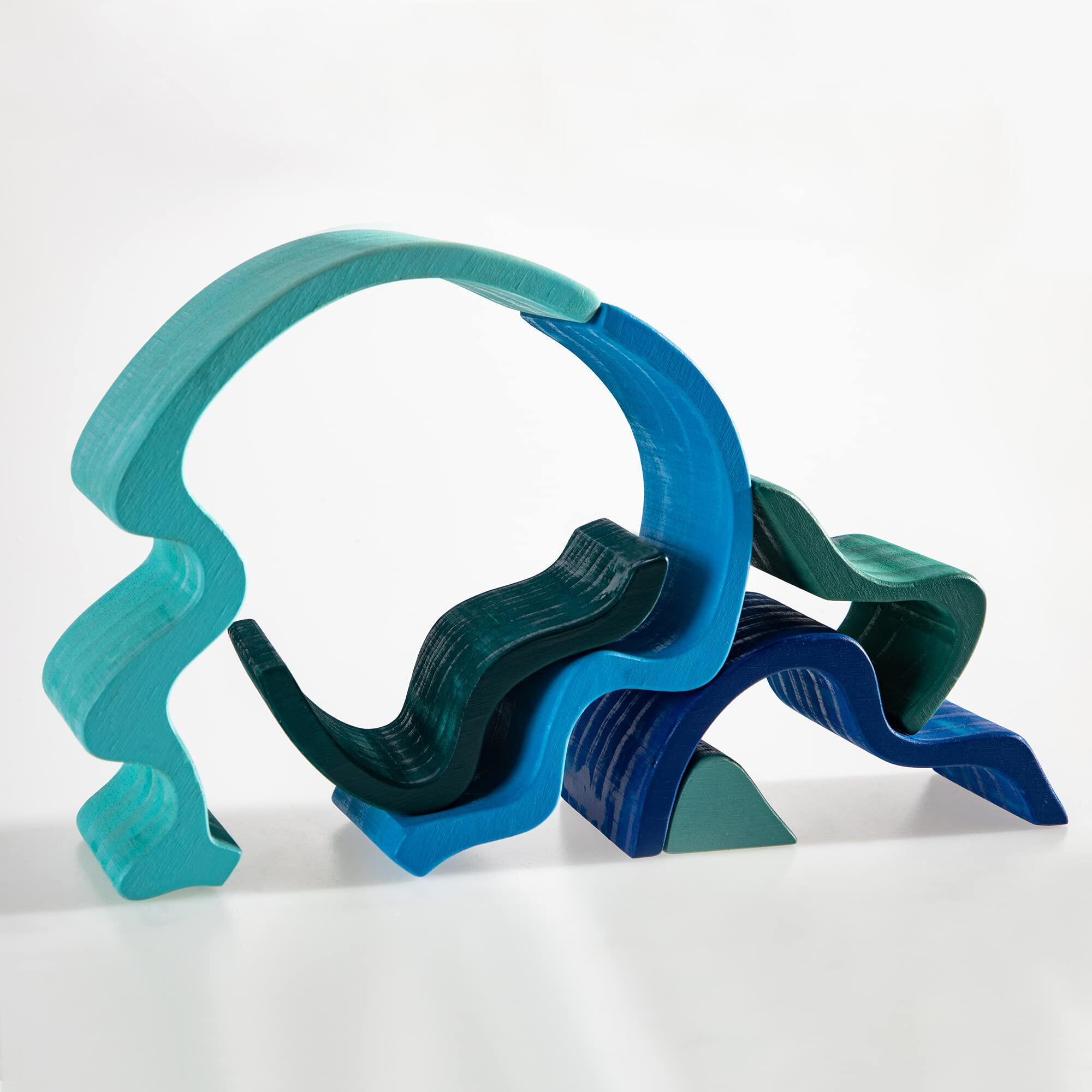Water Wave Elements Wooden Stacker