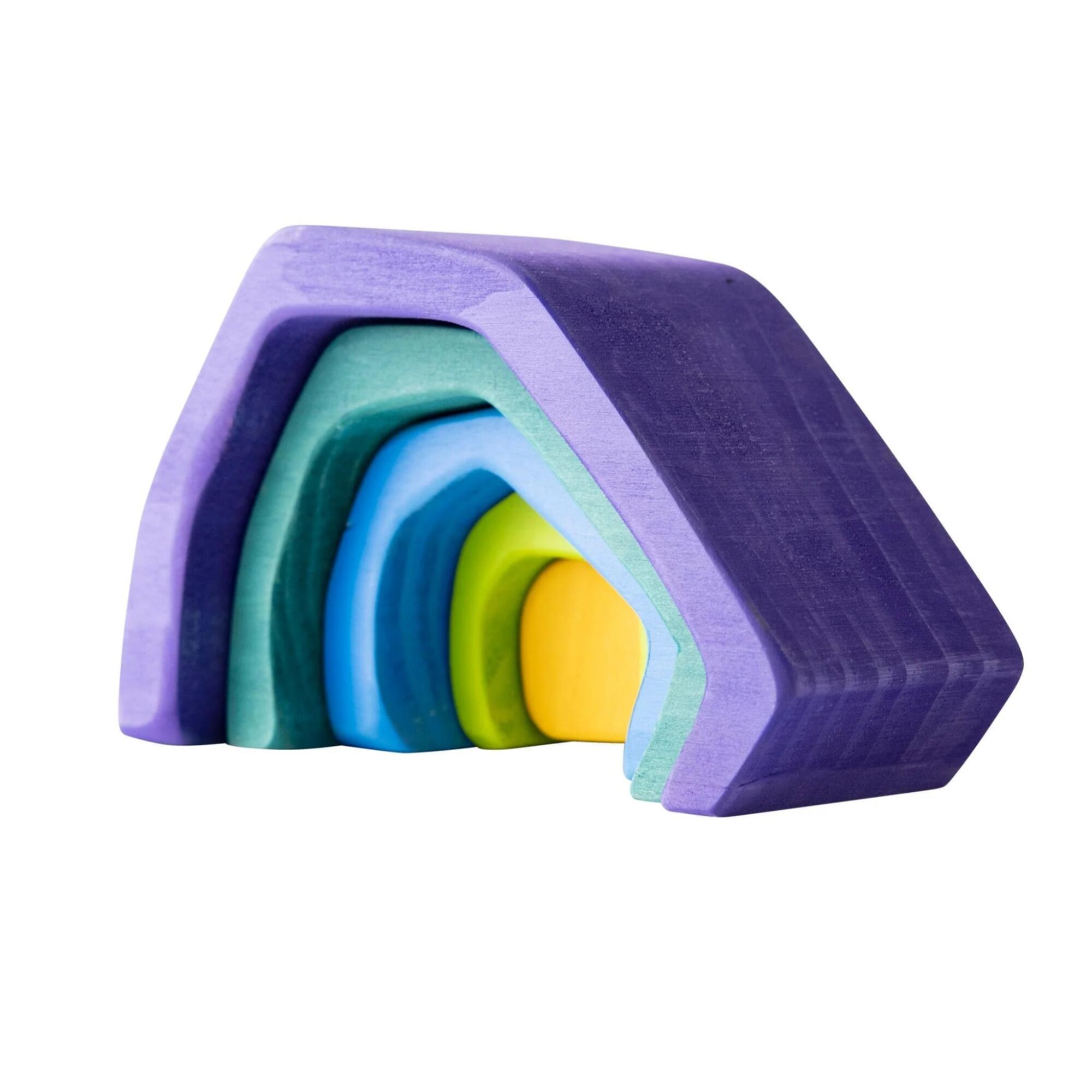 Wooden Stackable Stone Nesting Blocks Play Set