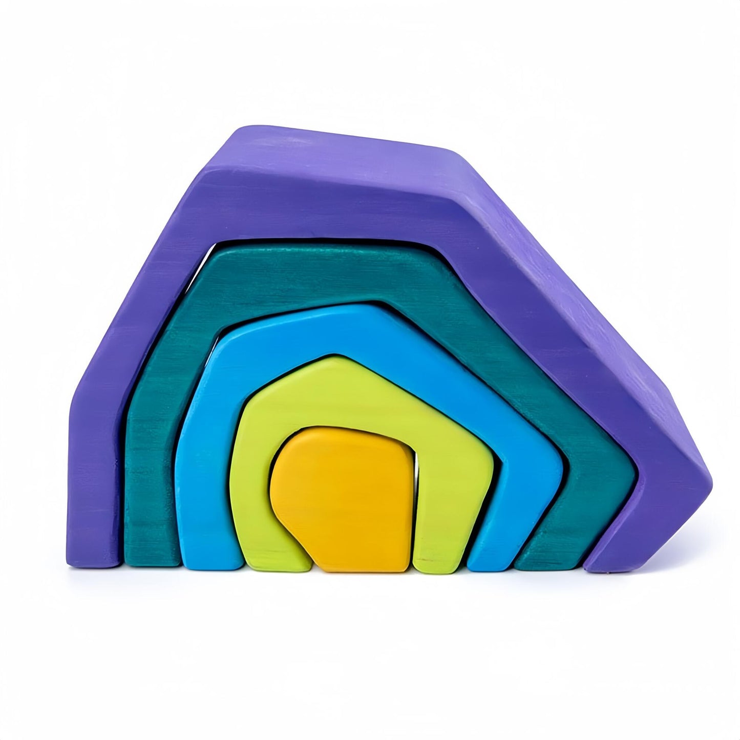 Wooden Stackable Stone Nesting Blocks Play Set