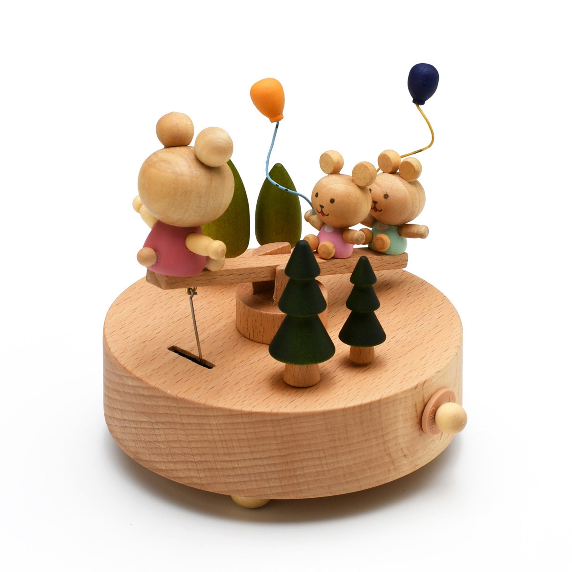 Cute Bear Music Box On Seesaw