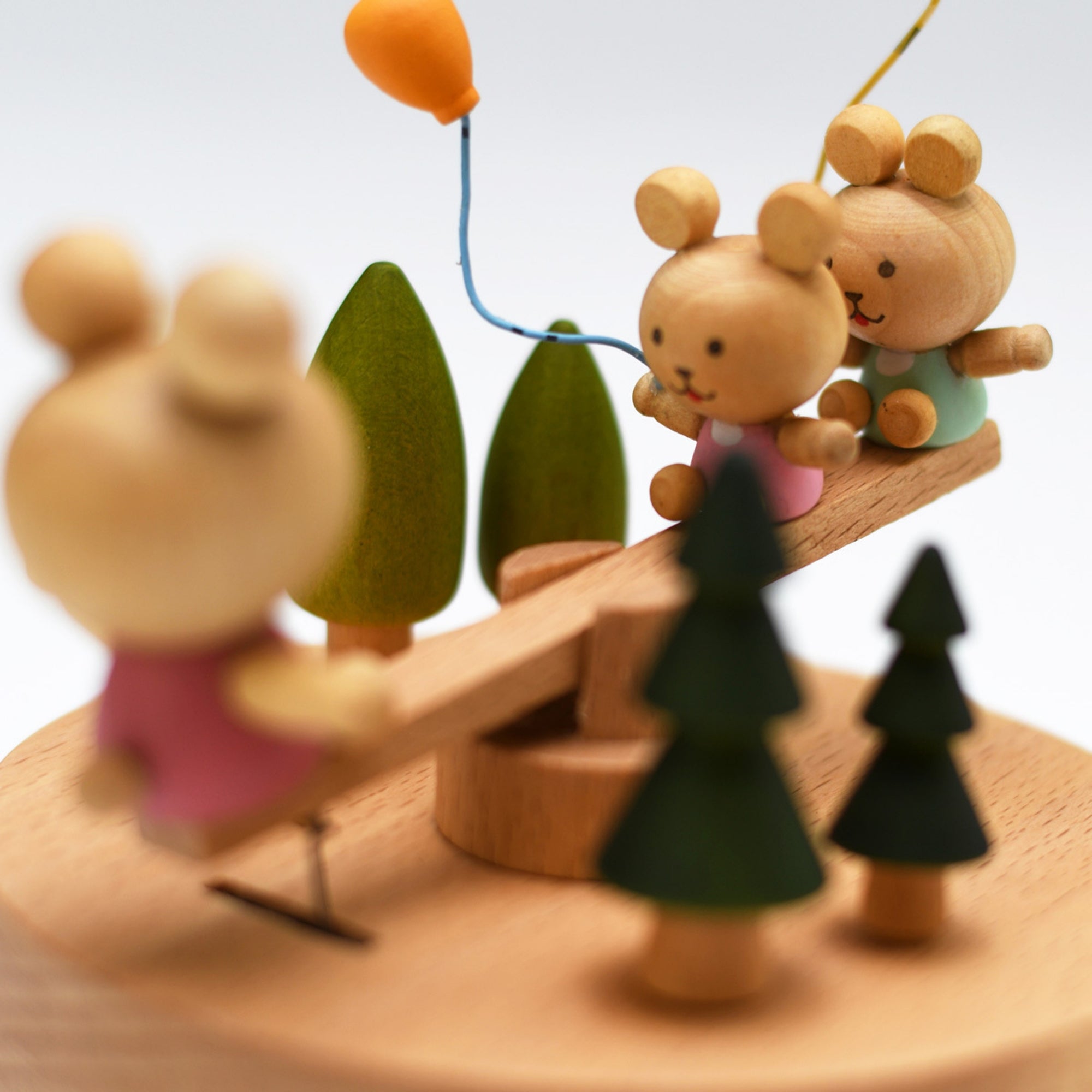 Cute Bear Music Box On Seesaw