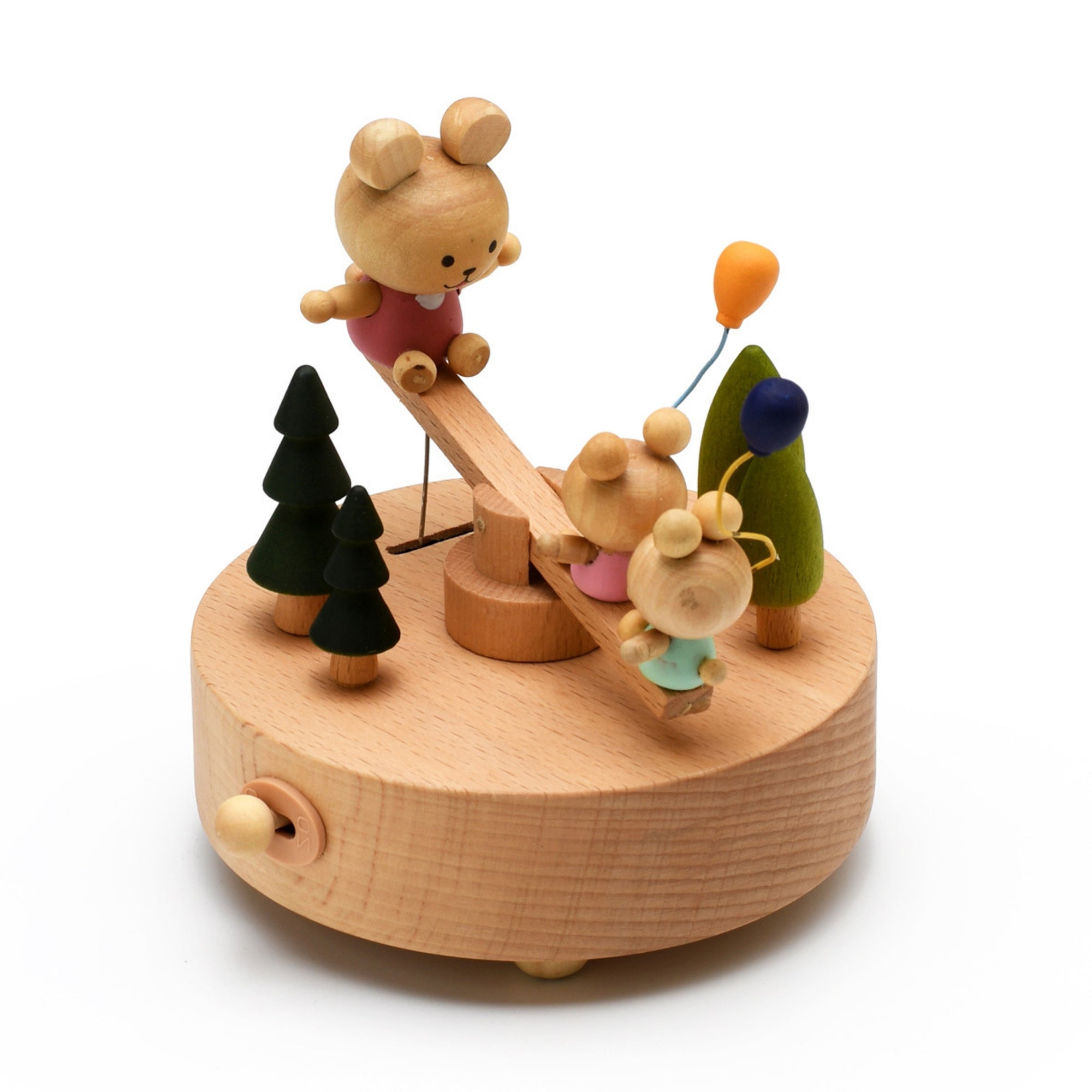 Cute Bear Music Box On Seesaw